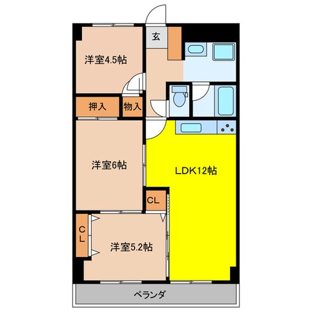 泉ヶ丘ハイツの物件間取画像